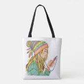 Tote Bag Boho Hat Girl Tasche (Rückseite)