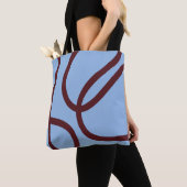 Tote Bag – Burgundy Lines on Blue Tasche (Von Nahem)
