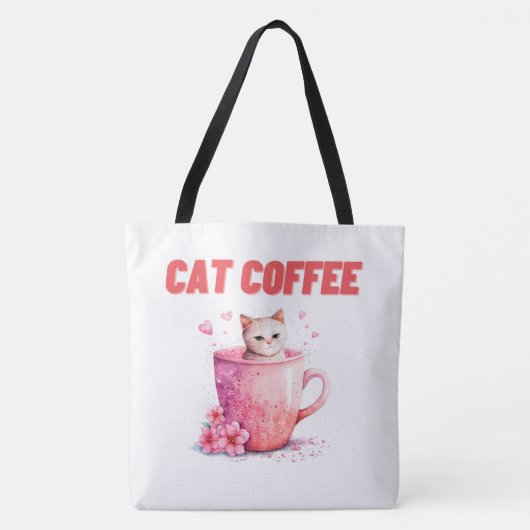 Tote Bag Cat Caffee Tasche (Vorderseite)