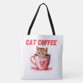 Tote Bag Cat Caffee Tasche (Vorderseite)