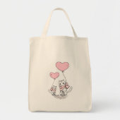 Tote Bag Cat Pink Hearts  Tragetasche (Vorne)