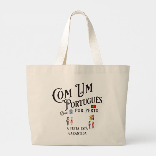 Tote Bag Com um Portugues por perto Jumbo Stoffbeutel (Rückseite)