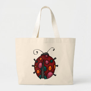 Tote Bag, Cute, Colorful Ladybug Jumbo Stoffbeutel