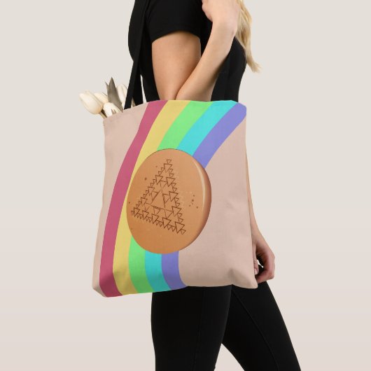 Tote Bag Dalgona Mehrfachdreieck - Seitenansicht Tasche (Von Nahem)
