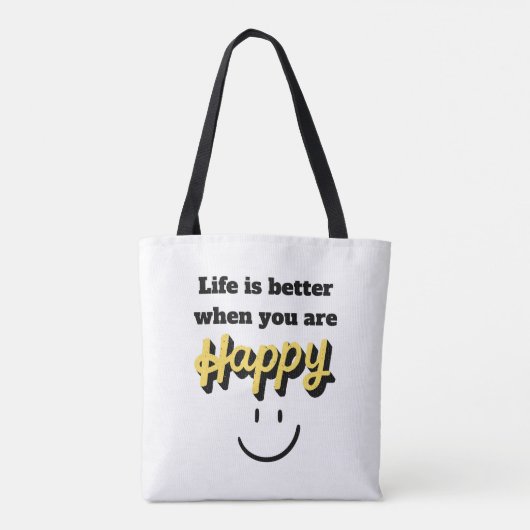 TOTE BAG - Das Leben ist besser glücklich Tasche (Rückseite)