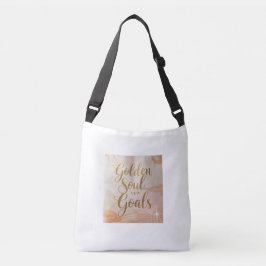 Tote Bag Design – “Golden Soul, New Goals.” – Gold Tragetaschen Mit Langen Trägern
