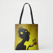 Tote Bag Die gelbe Schmetterlingsfrau Tasche (Vorderseite)