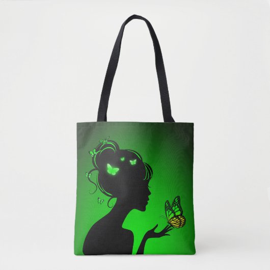 Tote Bag Die grüne Schmetterlinge Tasche (Vorderseite)