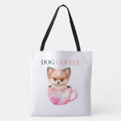 Tote Bag Dog Coffee Tasche (Vorderseite)