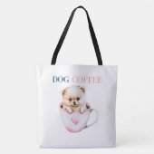 Tote Bag Dog Coffee Tasche (Vorderseite)