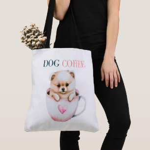 Tote Bag Dog Coffee Tasche