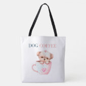 Tote Bag Dog Coffee Tasche (Vorderseite)