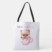 Tote Bag Dog Coffee Tasche (Vorderseite)