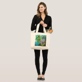 Tote Bag - Drachen im Wald Jumbo Stoffbeutel (Vorderseite (Model))