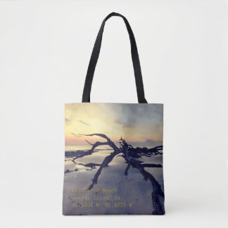 Tote Bag Driftwood Beach bei Morgengrauen Tasche