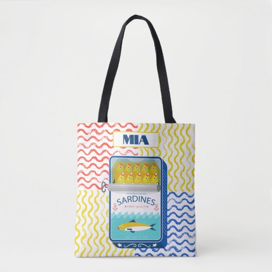 Tote Bag Eclectic Sardines Design | Personalisierb Tasche (Vorderseite)