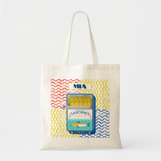 Tote Bag Eclectic Sardines Design | Personalisierb Tragetasche (Vorne)