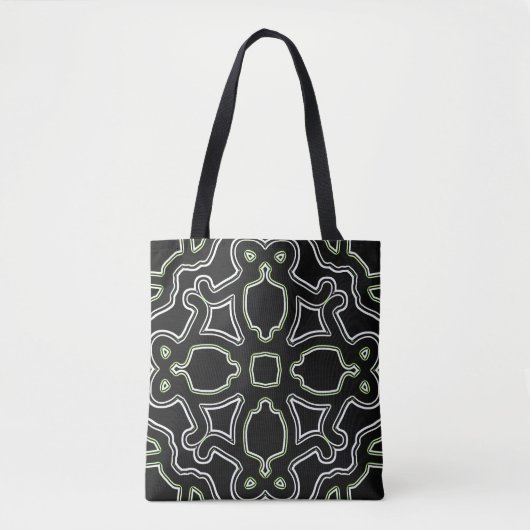 Tote Bag, Ein lebendiges elegantes schwarzes Desig Tasche (Vorderseite)