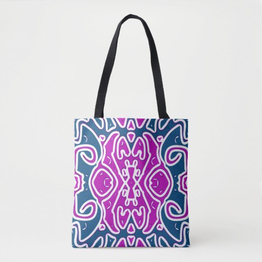 Tote Bag, Ein lebendiges, elegantes, vielfarbiges Tasche (Vorderseite)