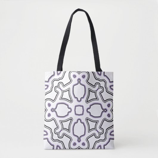 Tote Bag, Ein lebendiges, elegantes, weißes Design Tasche (Vorderseite)