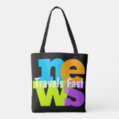 Tote Bag farbenfrohe Nachrichten Reisen Schnelle G Tasche (Rückseite)