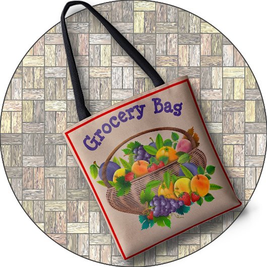 TOTE BAG - farbenfroher Obstkorb #2 - zweiseitig Tasche