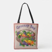 TOTE BAG - farbenfroher Obstkorb #2 - zweiseitig Tasche (Rückseite)