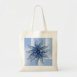 Tote Bag - Feder-Rad in Blau Tragetasche