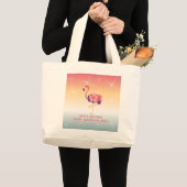 Tote Bag Flamingo Personalisierter Text Jumbo Stoffbeutel (Vorderseite (Produkt))