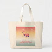 Tote Bag Flamingo Personalisierter Text Jumbo Stoffbeutel (Vorne)