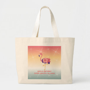 Tote Bag Flamingo Personalisierter Text Jumbo Stoffbeutel