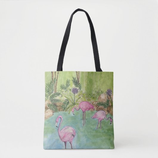 Tote Bag Flamingos Tasche (Vorderseite)