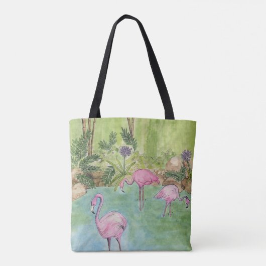 Tote Bag Flamingos Tasche (Rückseite)