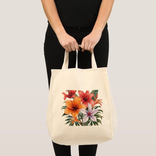 Tote bag Fleurs exotiques Tragetasche (Vorderseite (Produkt))