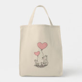 Tote Bag Foxy Pink Hearts  Tragetasche (Rückseite)