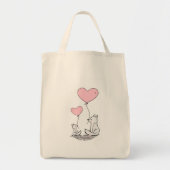 Tote Bag Foxy Pink Herzen Tragetasche (Vorne)