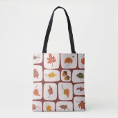 Tote Bag für Herbstleaves & Acorns-Gittermuster Tasche (Vorderseite)
