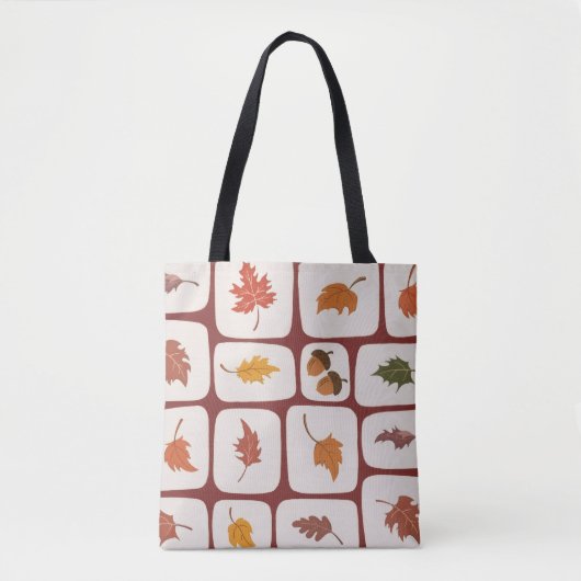 Tote Bag für Herbstleaves & Acorns-Gittermuster Tasche (Vorderseite)