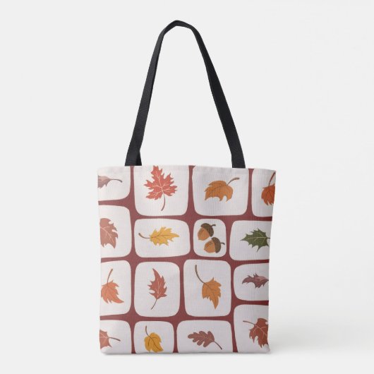 Tote Bag für Herbstleaves & Acorns-Gittermuster Tasche (Rückseite)