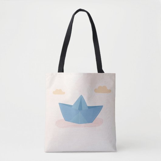 Tote Bag für Papierboote - minimale und Niedliche Tasche (Vorderseite)