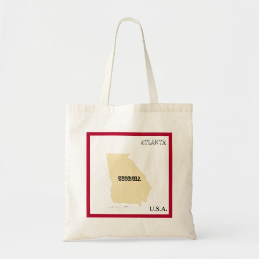 Tote Bag - Georgia State Map with City Tragetasche (Vorne)