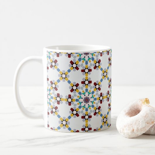 Tote Bag Geschenketikett Moroccan Zelije!Morocca Kaffeetasse (Mit Donut)