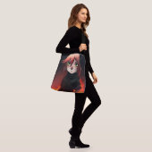Tote Bag Girl with Fire Tragetaschen Mit Langen Trägern (Am Model)