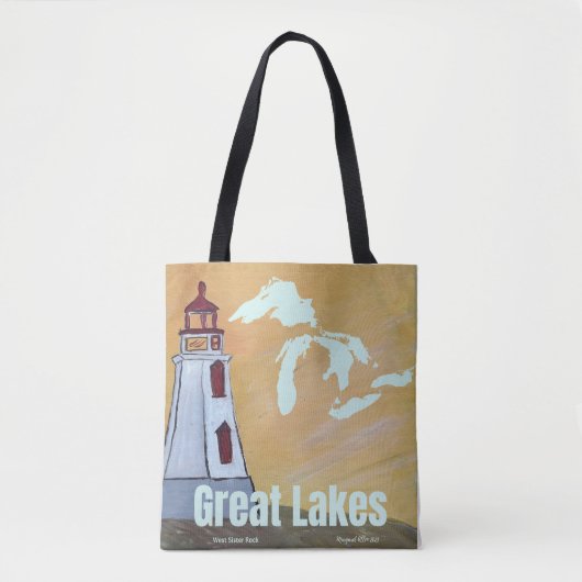 Tote Bag Great Lakes Tragbare Kunst Tasche (Vorderseite)