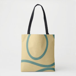 Tote Bag – Green Lines on Yellow Tasche