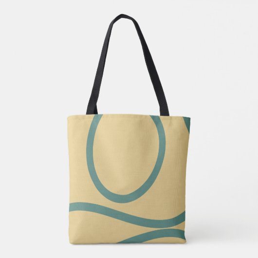 Tote Bag – Green Lines on Yellow Tasche (Rückseite)