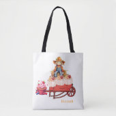 Tote Bag, Halloween Geburtstag Vogelscheuche Pumpk Tasche (Vorderseite)