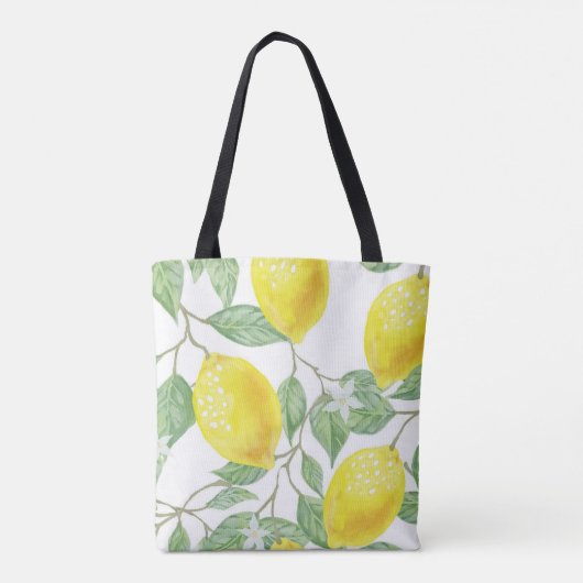 Tote Bag, Happy Yellow Lemons Tasche (Rückseite)