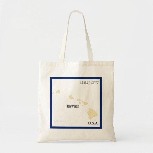 Tote Bag - Hawaii State Map with City Tragetasche (Vorne)