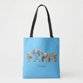 Tote Bag Ich liebe Paris mit städtischem Hintergru Tasche (Vorderseite)
